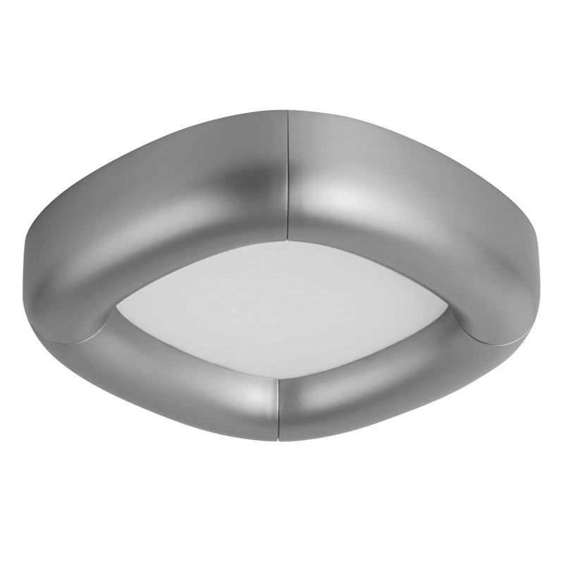 Folio 15-in Black dimmable LED Flush Mount, Silver