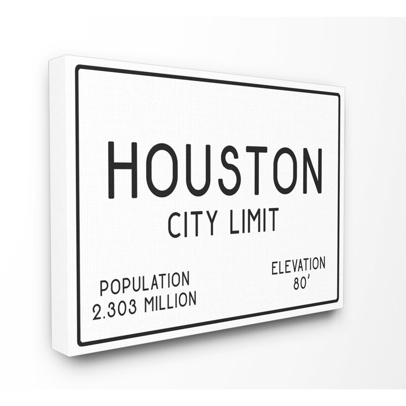 «Houston City» par Daphne Polselli, reproduction d'art textuel sur toile, H 16 po x l 20 po, Toile tendue