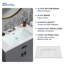 Plateau de meuble-lavabo rectangulaire en céramique blanc avec lavabo simple l 35 po x P 20 po