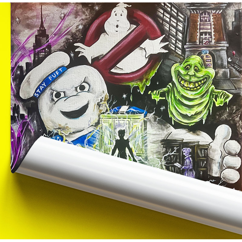  "Officiellement sous licence" Ghostbuster Collage, œuvre d'art originale par Ed Capeau, impression sur demande - 18 x 24 pouces