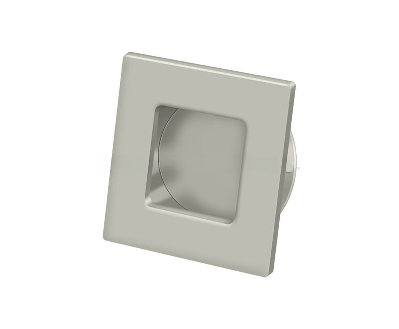 Deltana FPS234U3-UNL Flush Pull, Square, HD, 2-3/4" x 2-3/4", Solid Brass in Unlacquered Brass, Brushed Nickel