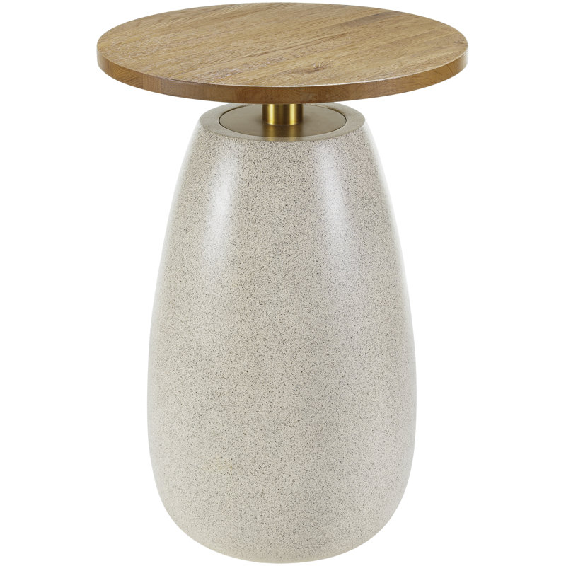 Julene Modern End Table, Beige/Cream, Brown