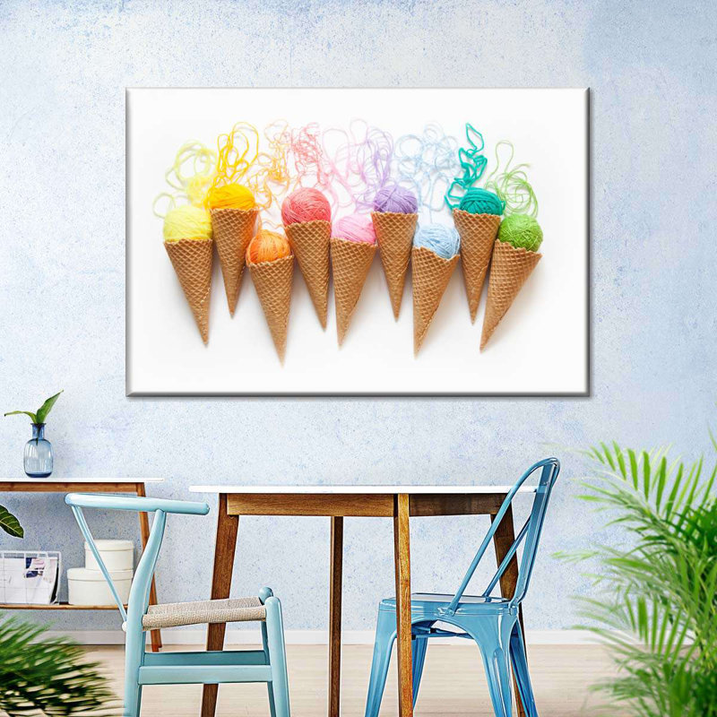 Impression sur toile Ice Cream, H 16 po x l 24 po x P 1,25 po