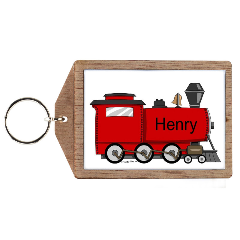 Personalized Train Wooden Key Chain