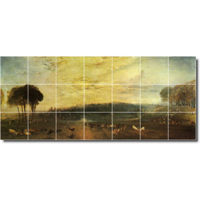 84" x 36" Ceramic Painting Decorative Mural Tile 12" x 12"