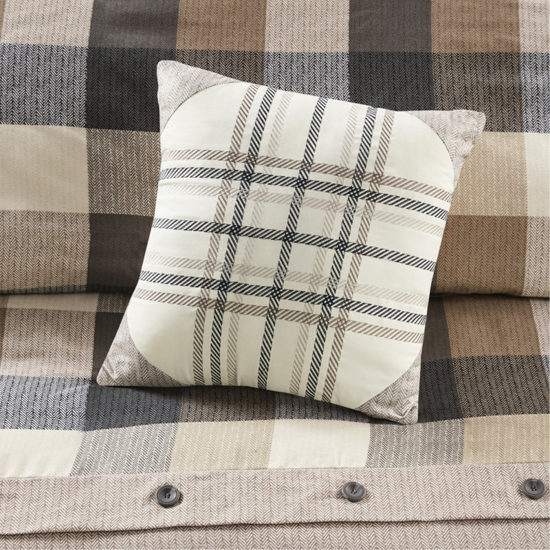 Housse de couette 6 pièces à chevrons multicolores, Édredon double et 6 pièces supplémentaires, Jaune