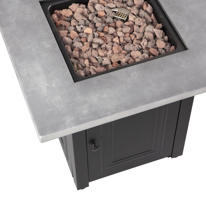 Wakefield Black and Grey Steel Gas Fire Pit Table