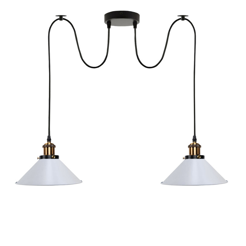 Lofton 2 - Light Gold Cluster Pendant, White