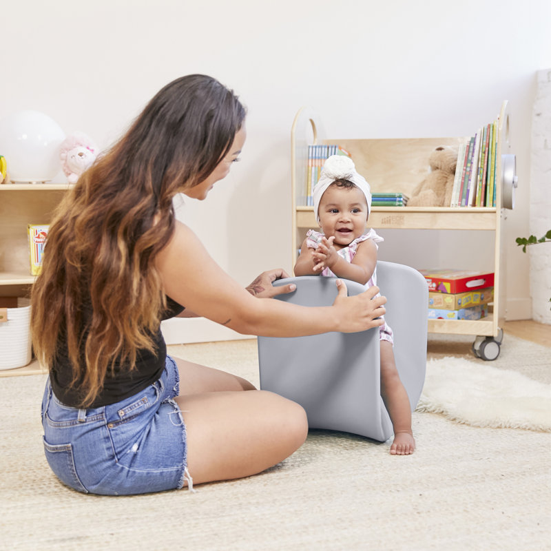 Tabouret perchoir ECR4Kids Wave, Gris clair, 14 po à 15,1 po de hauteur, 2