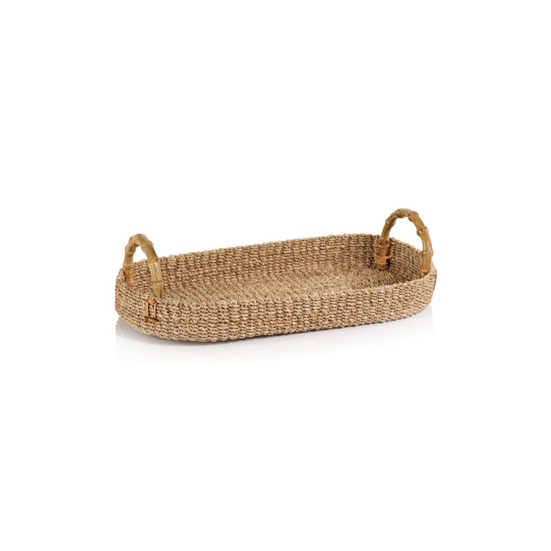 Abaca / plateau en bambou Teyen, H 2,5 po x l 9,5 po x P 17 po