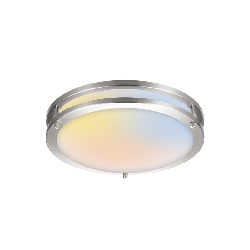 Nevills Double Rings Dimmable LED Flush Mount Ceiling Light, for Kitchen,Hallway,Bedroom, 4" H x 12" W x 12" D