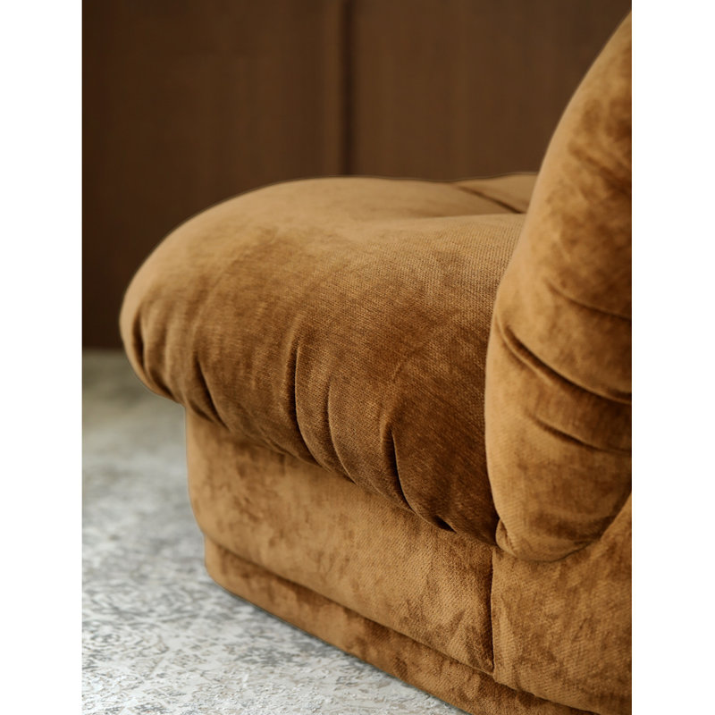 Chaise en chenille haute densité, sans accoudoirs, Chenille brun