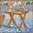 Rustic Acacia Wood Patio Side Table With Sandblast Finish And Classic Cross Base, Perfect For Outdoor Use-1412449226
