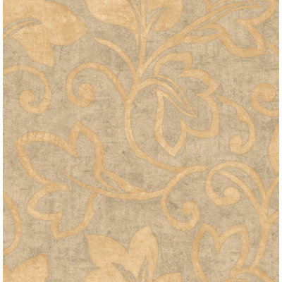 Myrto Leaf Scroll Unpasted Wallpaper Roll
