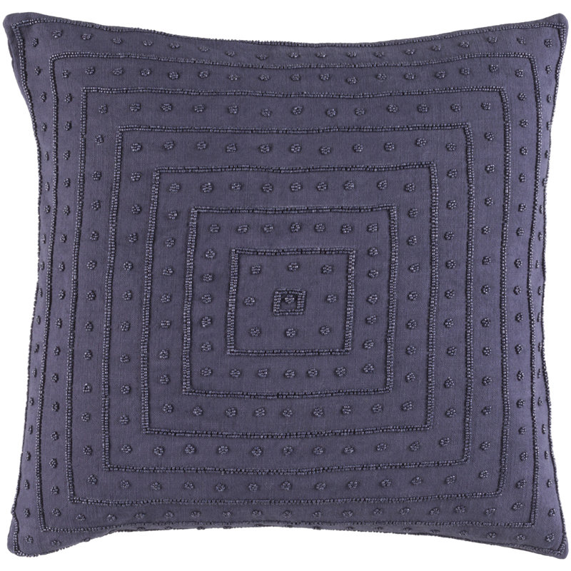 Coussin en coton Lera, H 18 po x l 18" x P 4 po, Gris clair