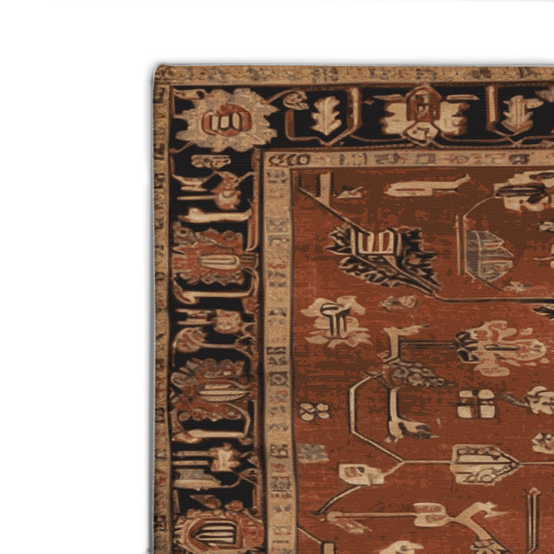 Tapis turc intérieur et extérieur brun, Rectangulaire 8 pi x 10 pi