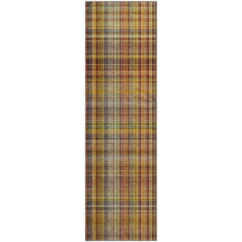 Premium Machine Washable Cerrito AMF541 Paprika Rug, Runner 2'3" x 7'6"