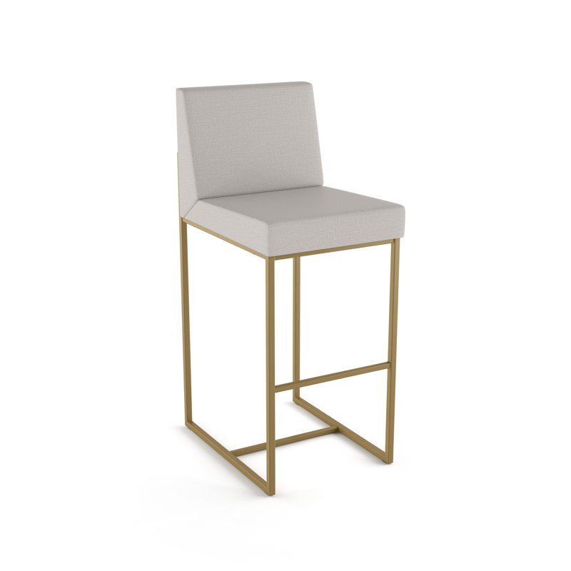 Tabouret de bar et de comptoir Gundolf, Gris clair, Or, Tabouret de bar (siège d'une hauteur de 31 po)