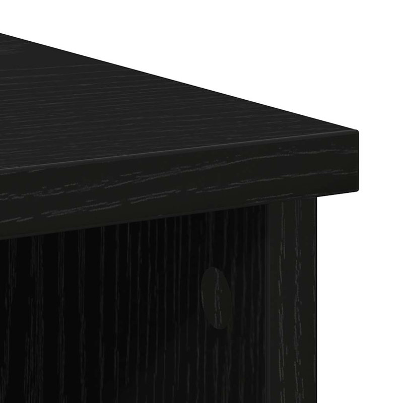 Sideboard With Drawer 101X35x76 Cm Engineered Wood, Black Oak