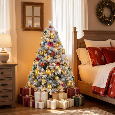 Ericka Pre-lit Flocked Artificial Christmas Tree