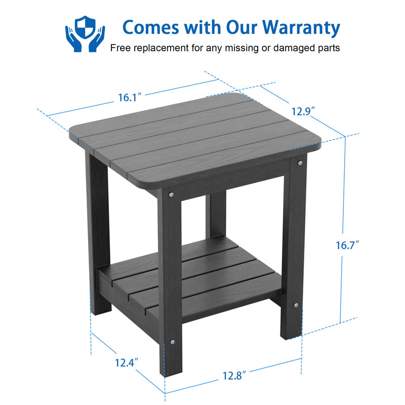 Table d'appoint de patio, ensembles de conversation toutes saisons pour chambre, chevet, porche, balcon et terrasse, Noir