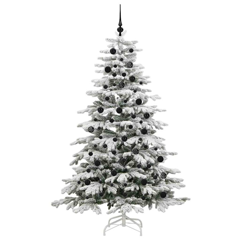 Artificial Hinged Christmas Tree White PE and PVC, 6.89 ft