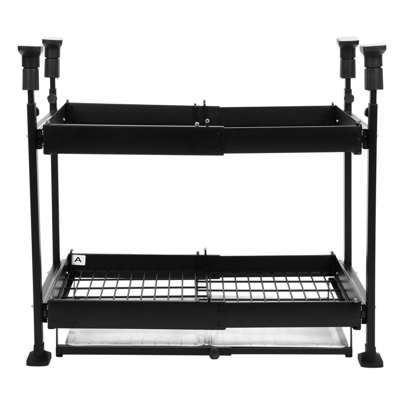 Double Adjustable Height and Width Pull-out Cabinet with Tray