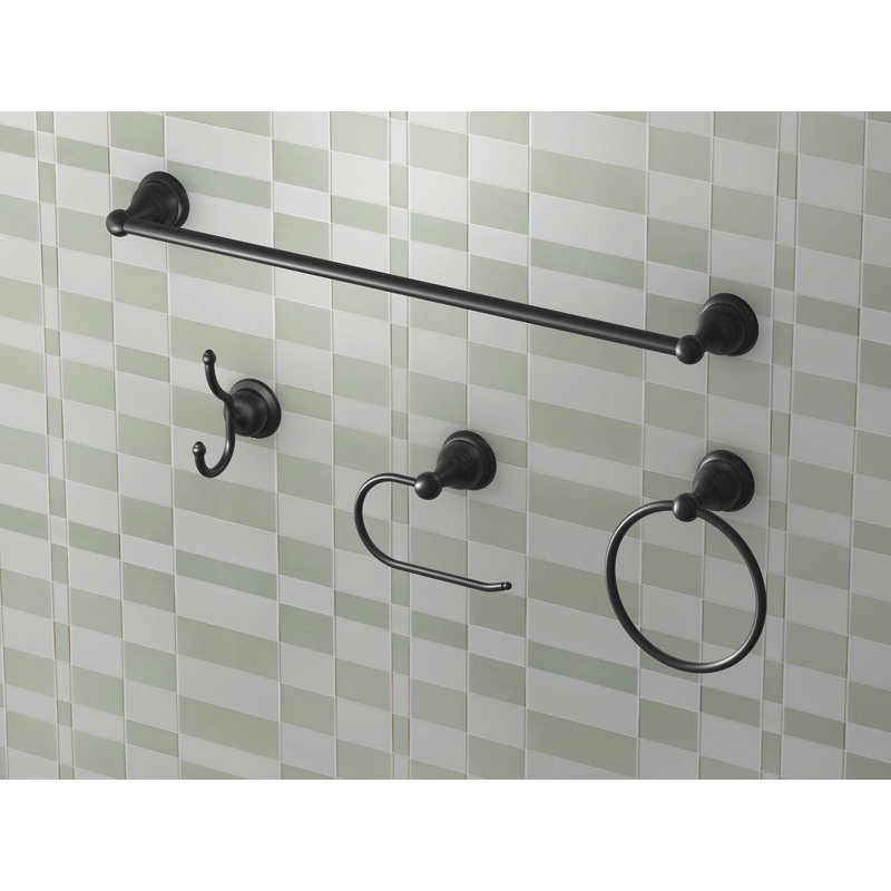4 - Piece Bathroom Hardware Set, Satin Black