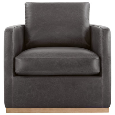 Bobbi Genuine Leather Swivel Armchair