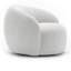 Chaises demi-tonneau pivotantes courbées gris clair