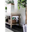 Banc capitonné de style rustique avec tablette de rangement ouverte inférieure