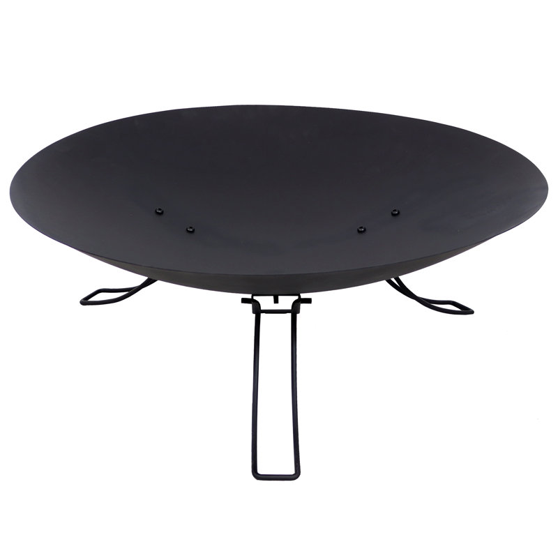 Classic Ebony 24" Round Wood-Burning Black Finish  Portable Folding Fire Pit
