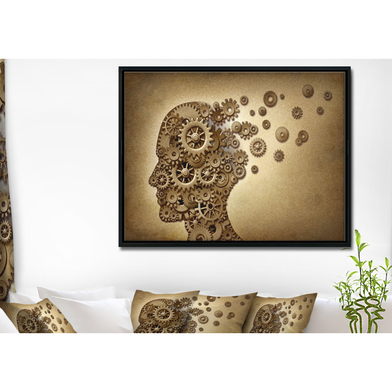 « mecanique brain », reproduction d’impression sur toile tendue encadrée, H 30 po x l 40 po x P 1,5 po