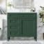 Meuble-lavabo 36 po avec lavabo supérieur, meuble-lavabo moderne avec 2 tiroirs et tiroir escamotable, meuble-lavabo simple-129184926