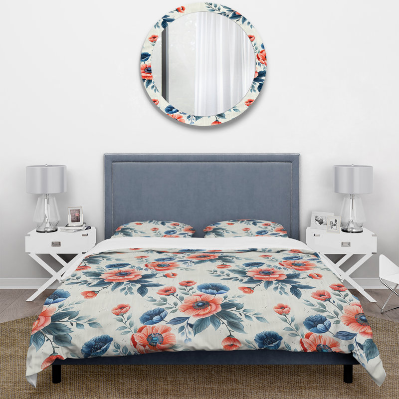 Ensemble de housse de couette Traditional, Housse de couette pour grand lit + 2 taies décora