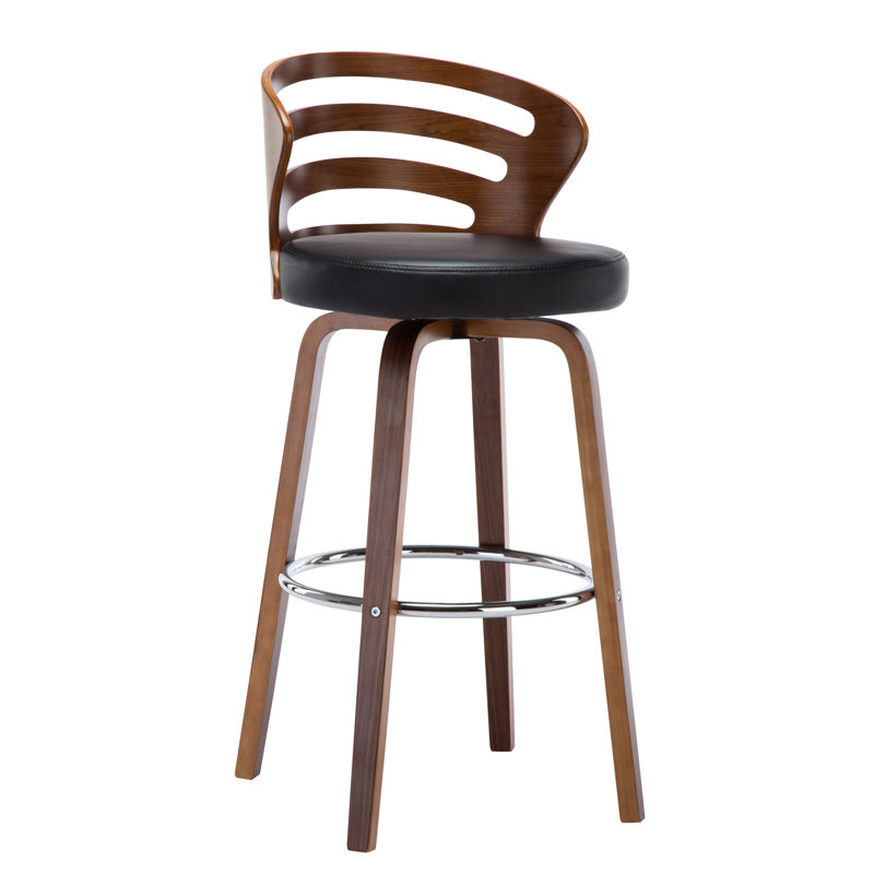 Tabouret de bar rotatif 28 po Hargrave, Noir, Polyuréthane