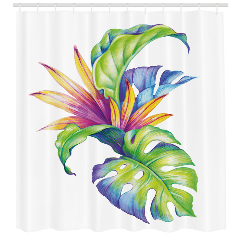 Shower Curtain with Hooks Included, 70" H x 69" W