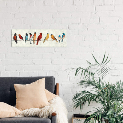 The Usual Suspects - Birds On A Wire by Avery Tillmon - Wrapped Canvas Panoramic Painting