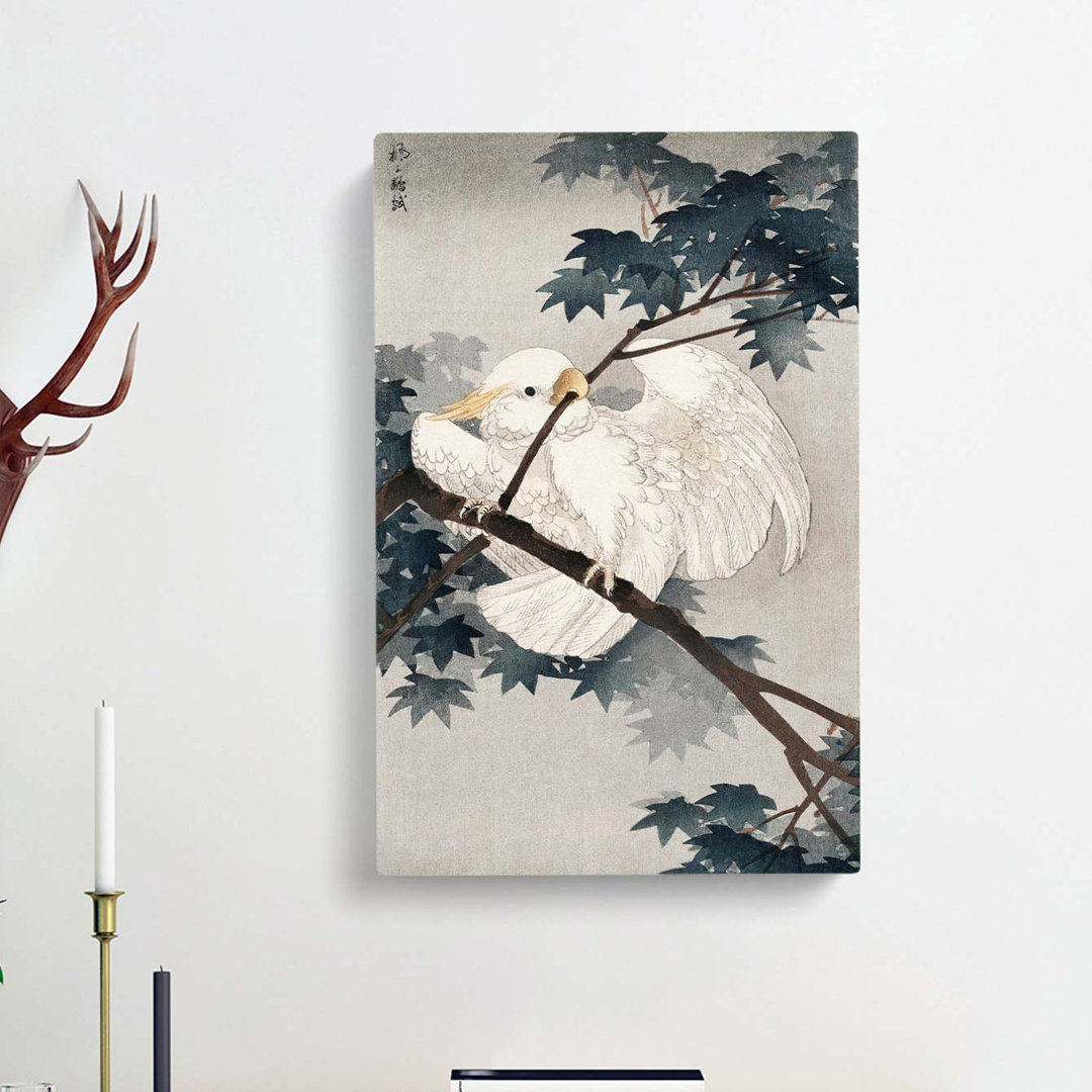 Yellow Crested Cockatoo In A Tree by Ohara Koson - Wrapped Canvas