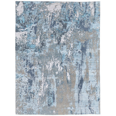 Tarlisha Modern Abstract Blue Area Rug