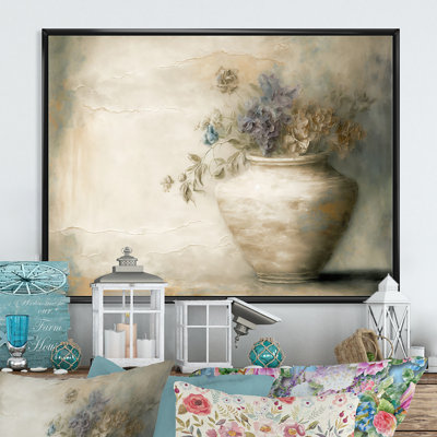 Still Life Blossoming Wildflowers In Retro Colors - Floral Canvas Art