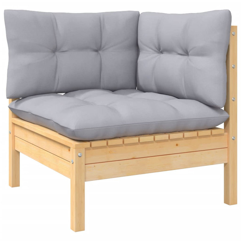 Canapé modulaire d'extérieur réversible avec coussins, Gris, Gris