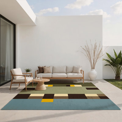 Pixel Patchwork Indoor And Outdoor Area Rug