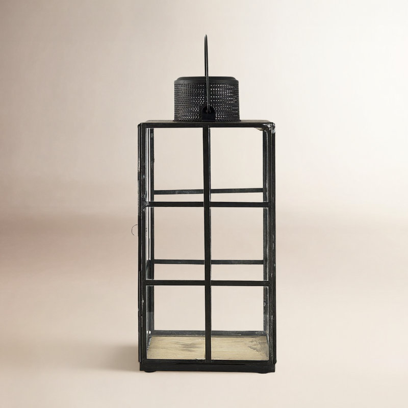 Tabletop Lantern, 13.38" H x 6.1" W x 6.1" D