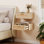 Floating Bedside Tables Set of 2, Boho Nightstands with Drawer, Oak
