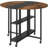 Folding Dining Table, Kitchen Table With 6 Wheels, Folding Round Table With 2-Layer Storage Shelf, Space Saving Dining Table For Small Spaces, Stable, Easy Assembly, Rustic Brown