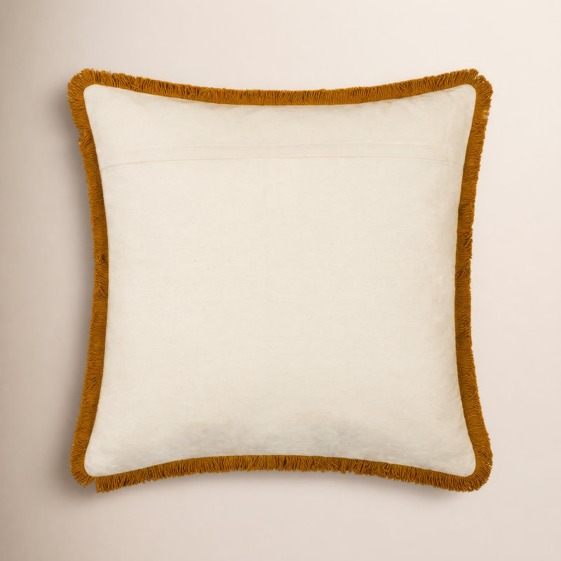 Coussin 100% coton Kava, rouille, 20 po x 20 po, Pas de bourre