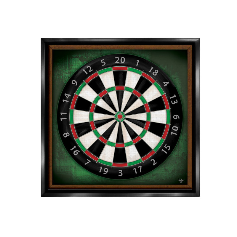 «Traditional Darts Game» par Molly B. sur toile, Cadre flottant noir de jais, H 18 po x l 18 po