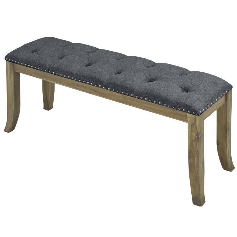 Banc en bois massif Lizabeth, Gris