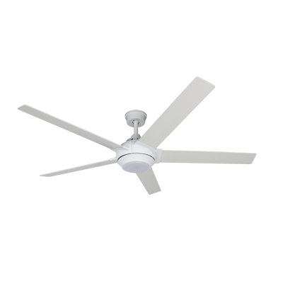 Ventilateur de plafond blanc 60 po avec lumière DEL et télécommande Orbit